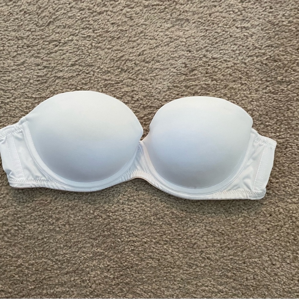 New White Push Up Strapless Bra